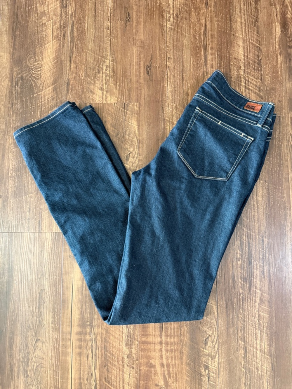PAIGE Peg Straight Dark Blue Jeans Size 30